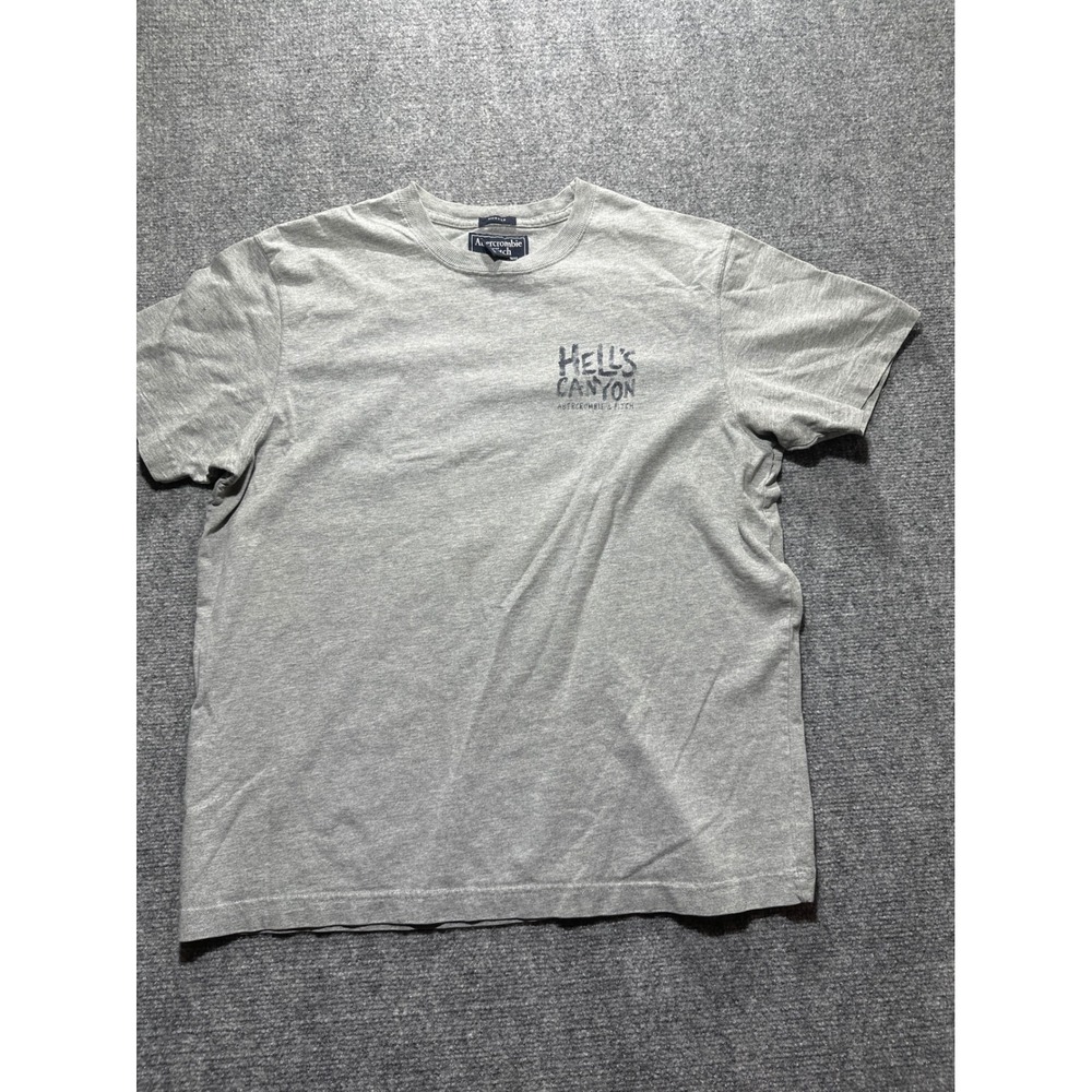 Vintage Abercrombie & Fitch Hell's Canyon T-Shirt Mens Large Gray Graphic Y2K
